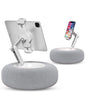 Viozon Tablet Stand Pillow, Compatible with 4.7"-13" Phone/Tablet, iPad, iPhone, Samsung, Google, Kindle, 360°Adjustable Phone Holder for Bed with Soft Plush Fabric, and Detachable Bowl, White