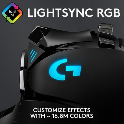 Logitech G502 Hero High Performance Wired Gaming Mouse, Hero 25K Sensor, 25,600 DPI, RGB, Adjustable Weights, 11 Programmable Buttons, On-Board Memory, PC/Mac - Black