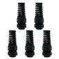LeMotech 5Pcs NPT 1/2" IP68 Waterproof Cable Gland Flex Spiral Strain Relief Black Nylon Joint with Gaskets for 6-12mm Wire Thread