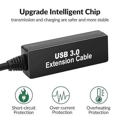 100FT USB 3.0 Active Extension Cable, USB 3.0 Extension Cord A-Male to A-Female, With High-Speed Data Signal Amplifier, Compatible With Quest 3,VR,Rift,360 Kinect,Xbox,Webcam,PS4, HD Camera or More