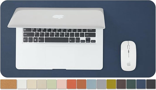 Compact Cork Desk Mat - Small Dual-Sided Desk Pad for Office and Home - Desk Organization and Accessories - Ideal for Large Mouse Pad and Small Desk Mats on Top of Desks(Dark Blue,60cmx 30cm)