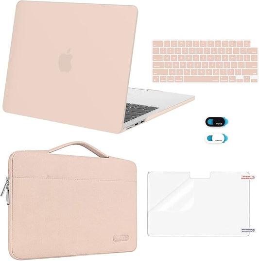 MOSISO Compatible with MacBook Air 13 inch Case M5 2026 M4 2025 M3 M2 2024-2022 A3449 A3240 A3113 A2681,Hard Shell&Sleeve Bag&Keyboard Skin&Webcam Cover&ScreenFilm for MacBook Air 13.6, Camel