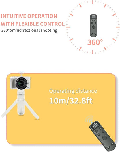Hanpusen Rechargeable Camera Remote Control for Canon - Wireless Shutter Release with OLED Screen Compatible with R8, R6 II, R100, R50, R10, M50, SL3, R3, R5, R6, RP, R;Replaces Canon BR-E1(Black)