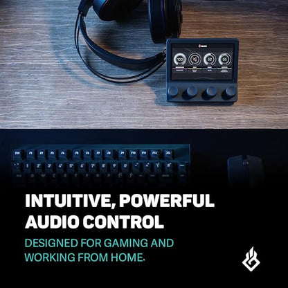 BEACN Mix - USB C Windows Audio Controller with a Beautiful 5” Color Display and 4 Smooth Push-Button encoders for Streaming, Gaming, Podcasting, and Work from Home Applications (Dark)