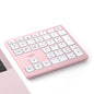 Nulea Wireless Number Pad Bluetooth 5.0 & 2.4G Portable Numeric Keyboard, USB-C Rechargeable, 34-Keys Bluetooth Keyboard for Data Entry (Silvery White)