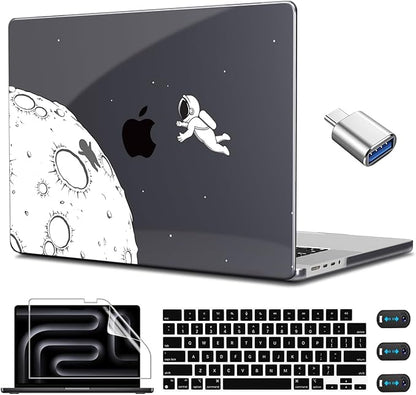 CISSOOK Case for MacBook Pro 14 Inch M4 M3 M2 M1 Chip 2024 2023 2022 2021 Release Model A3112 A3185 A3401 A2992 A2918 A2779 A2442, Hard Shell Cover for MacBook Pro 14 with Touch ID - Astronaut