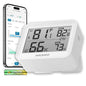 Temperature Hygrometer Monitor, Hygrometer Thermometer, Remote APP Control Greenhouse Accessories Room Temperature Monitor, Room Thermometer for Baby Nursery, 1 Years Data Storage Export, LCD