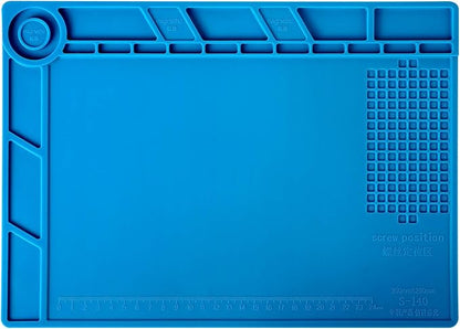 Kaisi S-140 Magnetic Insulation Silicone Soldering Mat, Heat Resistant Work Mat 932F for Repair Electronics, Phone, Soldering Iron, Gun, BGA, Workbench, Size: 13.8 x 9.8 inch