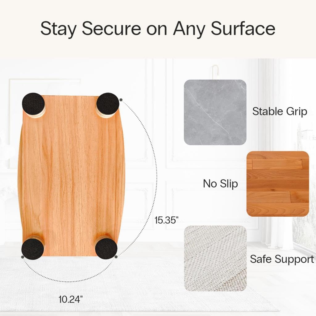 StrongTek Wooden Desk Foot Rest, Adjustable 3 Heights, Non-Slip, Under Desk