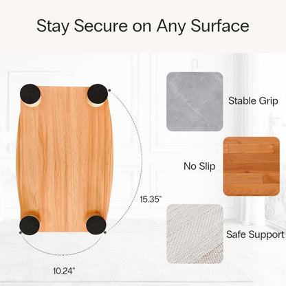 StrongTek Wooden Desk Foot Rest, Adjustable 3 Heights, Non-Slip, Under Desk