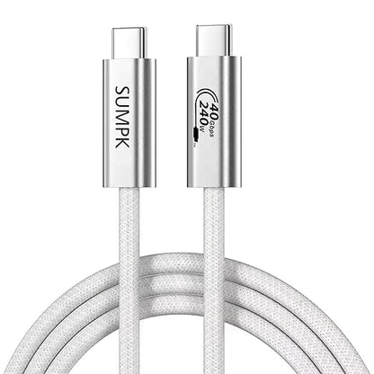240W USB C Cable 6.6FT 2 Packs, USB4 Cable with 40Gbps High Speed Data Transfer, Single 8K/Dual 4k Display Compatible for Thunderbolt 4/3 Monitor/Hub/Docking Stations, iPhone 16/16 Pro