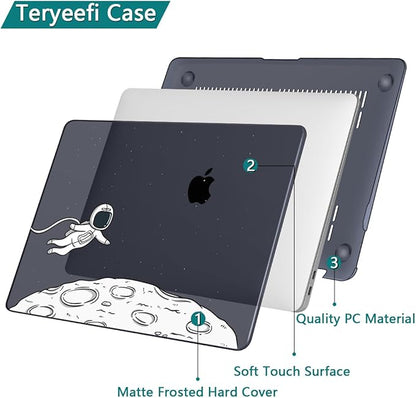 Teryeefi Compatible with MacBook Pro 13 inch Case M2 M1 2024, 2023, 2022-2016（A2251 A2289 A2159 A1989 A1708 A1706 with Touch Bar, Plastic Hard Shell Cover for 13" MacBook Pro, Floating Astronaut
