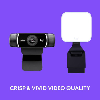 Logitech C922x Pro + Logitech for Creators Litra Glow - The Ultimate Solution for a Professional Look During Video-Calls