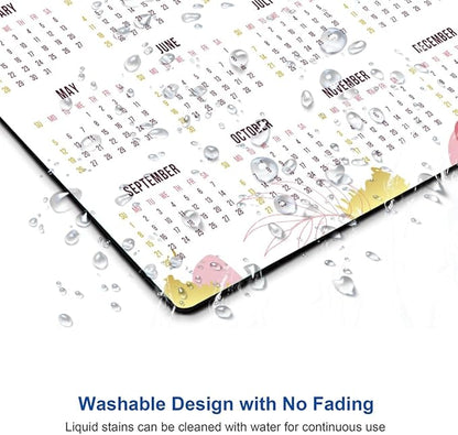 Mouse Pad, 2025 Calendar Mouse Pads, Cute Square Mouse Mat Waterproof Non-Slip Rubber Base Computer Mousepad for Desk Home Office Laptop, Abstract Leaf Calendar