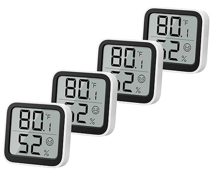 NOKLEAD Thermometer Humidity Meter Inside Mini Hygrometer Monitor Room Temperature Measuring Device with Face Icon Comfort Indicator ℃/℉ Switch for Baby Room Greenhouse Office Living Room (4)
