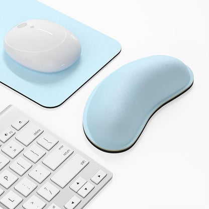 Dapesuom Mouse Wrist Rest, Ergonomic Memory Foam Mouse Wrist for Computer Desk Mats Support, Hand Rest Pad Cushion for Gaming, Office, Laptop, Men, Women, Pain Relief & Easy Typing, Sky Blue