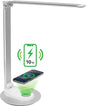 Mount-It! LED Desk Lamp with Wireless Charger and USB-C Charging Port, Dimmable Desk Lamp with 25 Brightness and Color Modes, for Home or Office, Adjustable Arm, Silver/White
