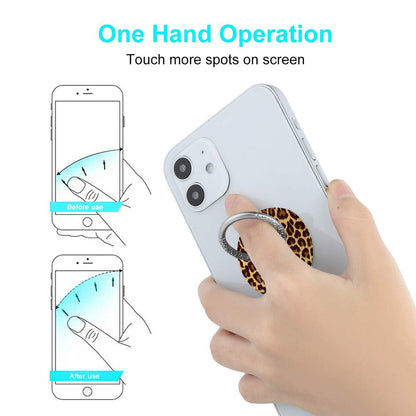 Bonoma Phone Ring Holder, 3 Pack Leopard Pattern Universal Finger Ring Stand Grip Kickstand Compatible with Smartphones and Tablets-Leopards