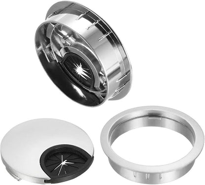 uxcell Cable Hole Cover, 2.1Inch/53mm Zinc Alloy Desk Wire Cord Cable Grommets Hole Cover for Office PC Desk Cable Cord Organizer, 4 Pcs Silver Tone