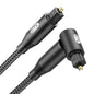 EMK 90 Degree Right Angle Optical Audio Cable [5ft/1.5M] - 360° Rotatable Digital Toslink SPDIF Cable for Soundbar to TV, Home Theater - Black Fiber Optic Cable with Angled Connector