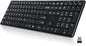 Wireless Keyboard-2.4G Ultra Slim Quiet Full Size Matte USB PC Computer Keyboard,19 Multimedia Keys,Number Pad,Plug&Play,Lag-Free Ergo,Long Battery life for Desktop,Laptop,Smart TV,MAC,Windows,QWERTY