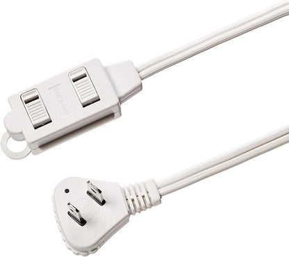 Amazon Basics 6 foot 2-Prong Indoor Rectangle Extension Cord Power Strip - Flat Plug - 13 Amps, 1625 Watts, 125 VAC - 2-Pack, White