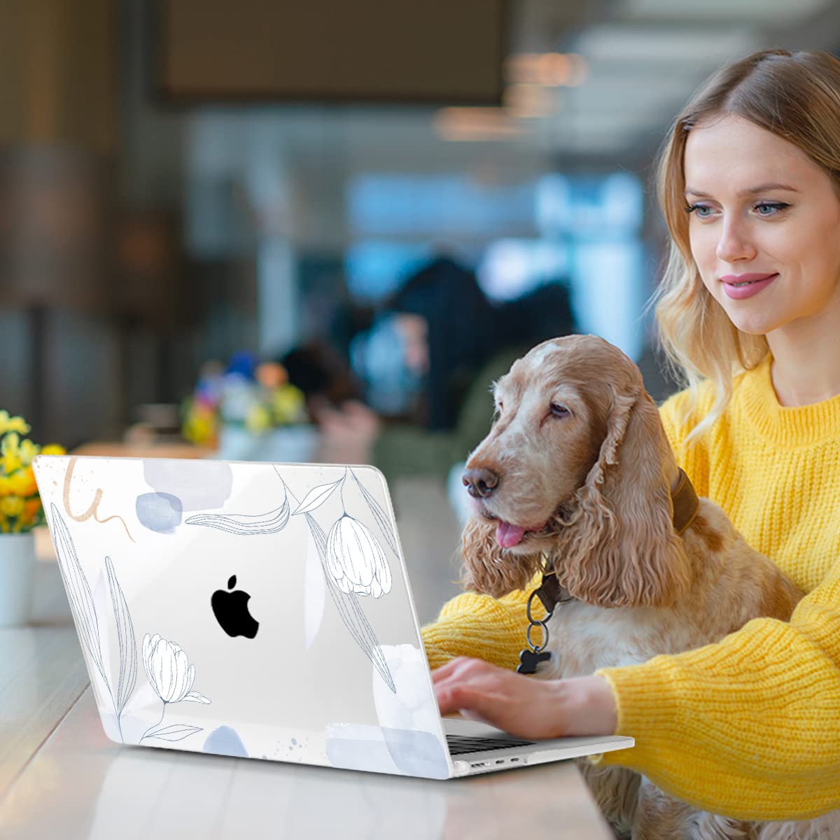 MEEgoodo Case for M5/M4/M3/M2 MacBook Air 13 inch 2026 2025 2024 2022, Fit Model A3449/A3240/A3113/A2681, Case Compatible with MacBook Air 13.6-inch, Floral 33
