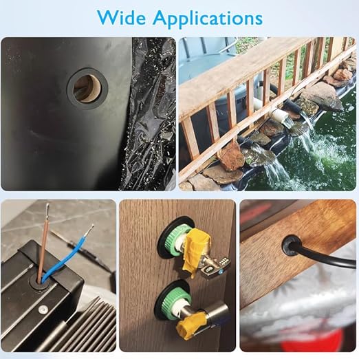 15 Pcs 3/4" Drill Hole, 3/8" ID Silicone Rubber Grommets for Wiring, Automotive Firewall Hole Plug, Top Hat Metal Wall Drywall Grommets for Vinyl Tubing in Hydroponic Irrigation Systems