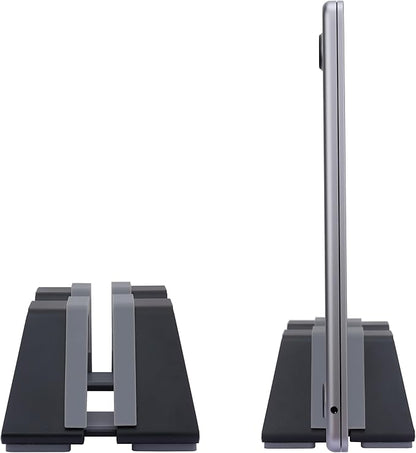 Adjustable Vertical Laptop Stand - Aluminum, Universal Fit for All Laptops (10-30mm Thickness) - Fashion Design, Adjustable Width, Anti-Slip & Scratch-Resistant, Patented Design