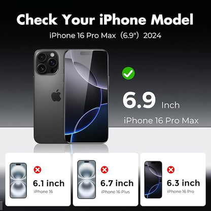 UNBREAKcable 3-Pack Screen Protector for iPhone 16 Pro Max, Double Shatterproof Tempered Glass [Easy Installation Frame] [9H Hardness] [99.99% HD Clear] [Case Friendly] for iPhone 6.9 inch