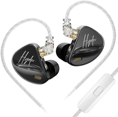 CCA Hydro in Ear Monitor Headphones with 4 Tuning Switches, 2DD 8BA Hybrid Driver Gaming Earbuds, HiFi Bass IEM Earphones for Musicians Singers Audio Engineers Audiophile Dj Drummers