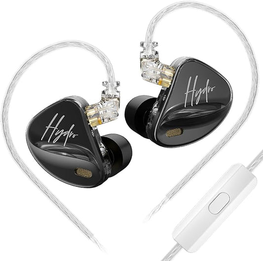 CCA Hydro in Ear Monitor Headphones with 4 Tuning Switches, 2DD 8BA Hybrid Driver Gaming Earbuds, HiFi Bass IEM Earphones for Musicians Singers Audio Engineers Audiophile Dj Drummers