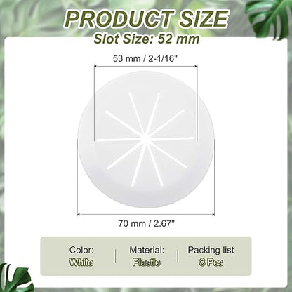 PATIKIL Desk Grommet 2-1/16", 8 Pcs Round Cable Grommet Cord Hole Cover with Adhesive Tape Flexible Table Wire Organizer for Office Home Table Countertop, White