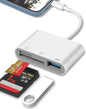 SD Card Reader for iPhone 15/16/iPad/MacBook - USBC Dual Port Memory Card Reader Adapter, Compatible with Canon/Nikon/Sony/Kodak Digital Cameras, SD/MicroSD, Plug & Play (No App Required)