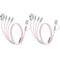 2 Pack Charging Cable for Apple Watch Charger/Samsung/iPhone Charger,Car/Office/Camping/Travel Essentials,Type C Cable Cord for iWatch Ultra/10-2/iPhone 16-11/Samsung S25-S20,iPad,airPods-Pink