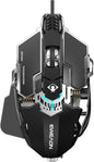 EWEADN G5 Wired Gaming Mouse, Ergonomic RGB Computer Mouse, 12800 Adjustable DPI, 9 Programmable Macro Buttons with Rapid Fire Key Compatible for PC/Laptop/Windows-Black&White