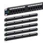 ICC CAT5e RJ45 Patch Panel, 24-Port 1U 19-Inch Rackmount, Black, 1-Pack
