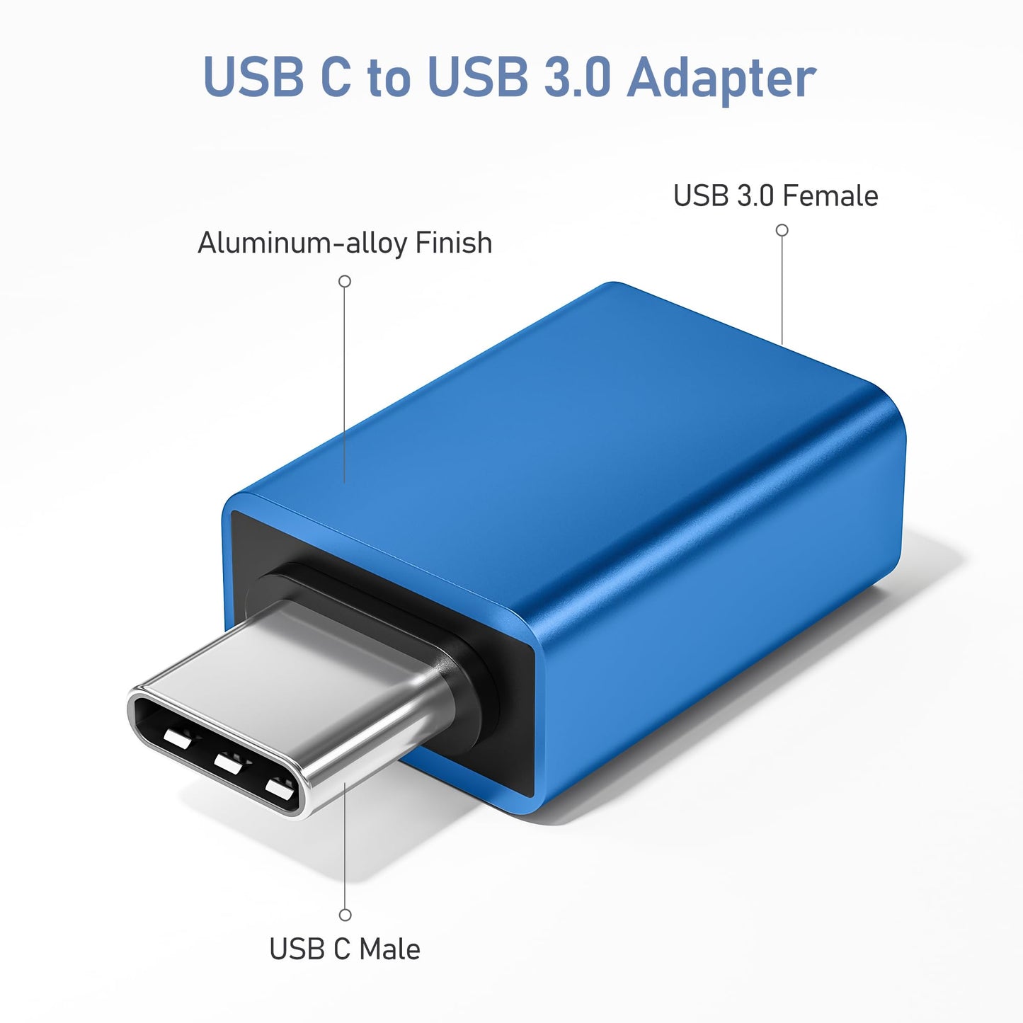 Basesailor USB C to USB Adapter 3Pack,USBC Male to USB 3.0 Female Converter