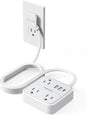 Extension Cord Flat Long Power Strip 15 FT, TESSAN Surge Protector Power Strip with USB Ports (1 USB C), Flat Wall Outlet Extender with 3 Outlets for Home, Office, School, Dorm Room Essentials