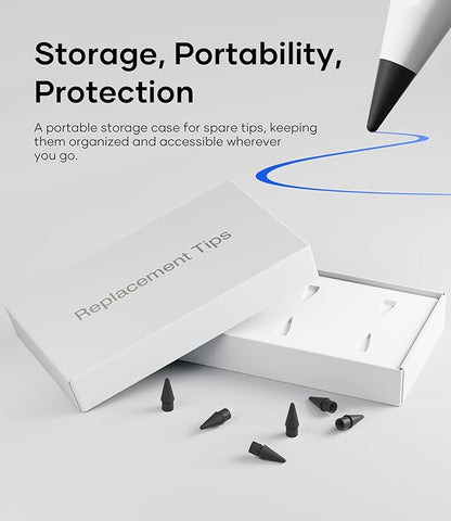 Replacement Pencil Tips for Apple Pencil Pro, Pen Tips for Apple Pencil 2nd Gen/1st Gen/USB-C, Wear-Resisting Pencil Nibs with Storage Box, Pen Nibs Set Compatible with Apple Pen (6 Pack, Black)