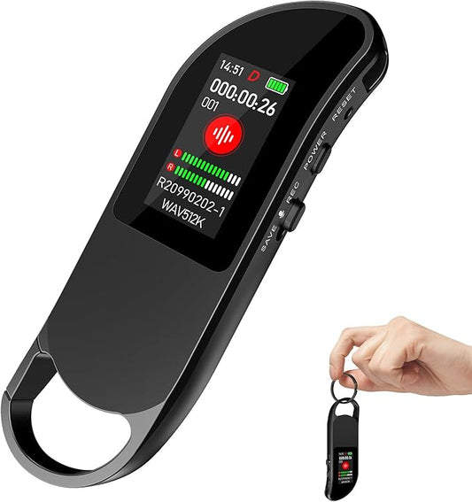 55GB Digital Voice Recorder, Vandlion Recording Device with AI Noise Reduction, 1536Kbps Crystal Audio & Password Protection for Conference/Lectures/Classroom/Interviews