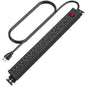 HHSOET Rotating 12 Outlet Surge Protector Power Strip,1200J, 6FT Black,1