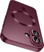 LEKEVO Magnetic for iPhone 16 Plus Case [Compatible with MagSafe][Built-in Camera Lens Protector] Slim Soft Silicone Bumper Shockproof Metallic Luster Phone Case (Burgundy)