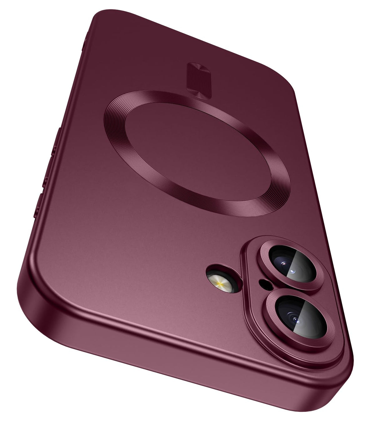 LEKEVO Magnetic for iPhone 16 Plus Case [Compatible with MagSafe][Built-in Camera Lens Protector] Slim Soft Silicone Bumper Shockproof Metallic Luster Phone Case (Purple)