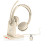 JIAMQISHI Bluetooth Wireless Headset with Mic for Work, Bluetooth 5.2, Advanced Noise Reduction Microphone, Clear Calls - Comfortable On-Ear Headphones, Applicable to PC, Laptop, Phone（Apricot）