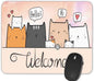 Gaming Mouse Pad， Cute Cartoon Cat Rectangle Mouse Pad Size(9.84"x7.87")