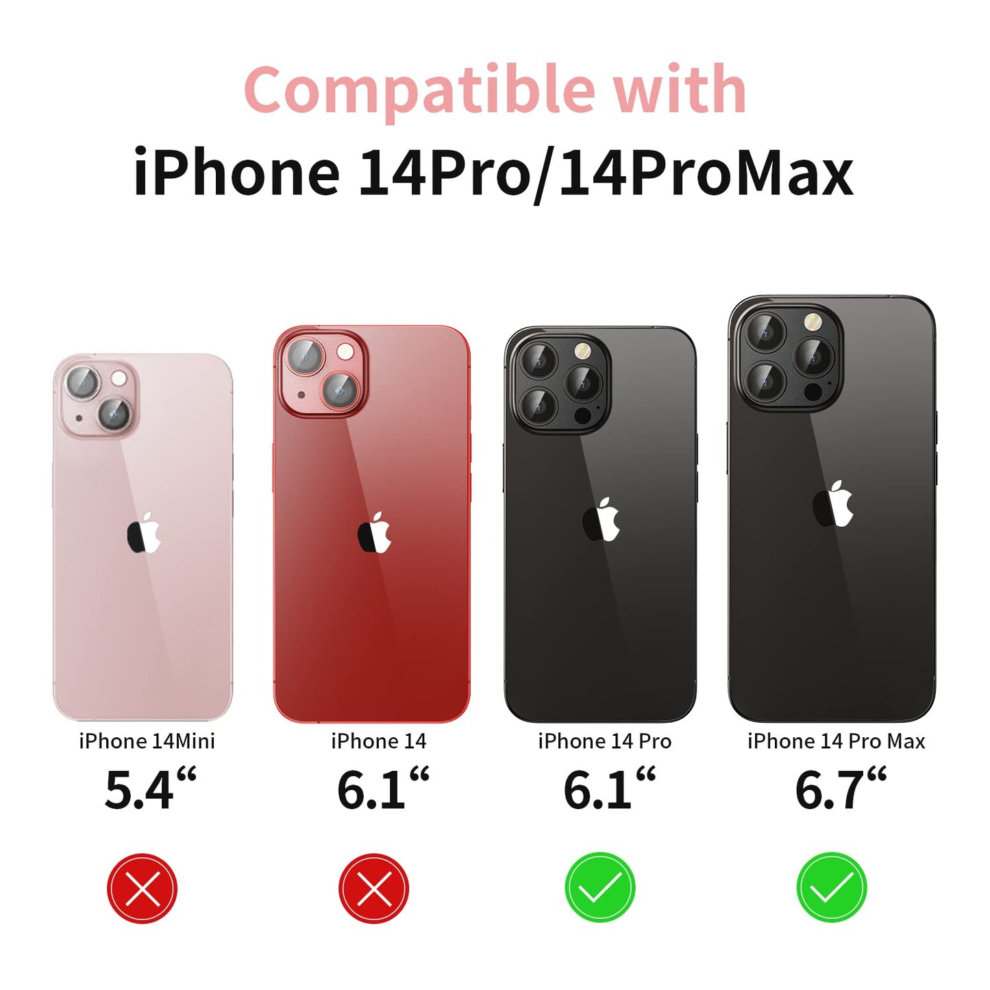 Mansoorr Camera Lens Protector for iPhone 14 Pro / iPhone 14 Pro Max, Alloy Metal Camera Cover with Tempered Glass Screen Protector Accessories,Case Friendly,Scratch Resistant,Easy to Install - Space