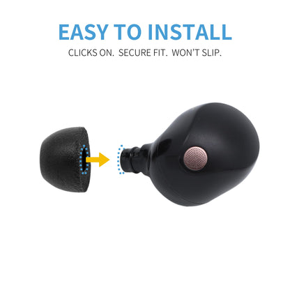 Comply TrueGrip Premium Memory Foam Replacement Ear Tips, Black, Medium