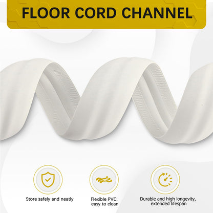 JAHOMFAI Floor Cord Cover 10FT Cord Covers for Wires on Floor Protect Wires & Prevent Trip Hazards, Easy to Cut for Home, Office, School, Concerts, Cavity W0.6in x H0.32in
