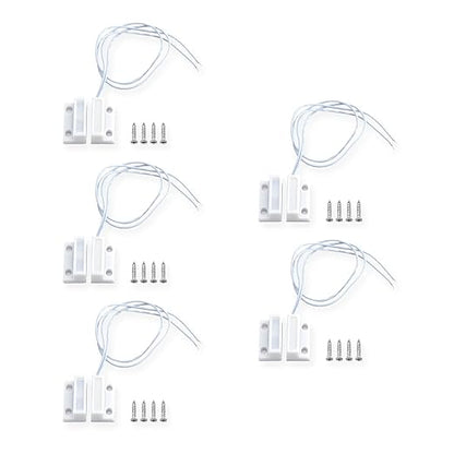 Magnetic Reed Switch NO Surface Mount Wired Door Window Contact Sensor with Adhesive Paper for Home Security and Burglar Alarm Systems MC-38 5pcs